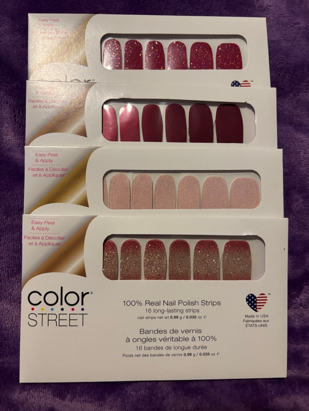 5 for $30 sale! Color Street Pink and Glitter Nail Polish Strips RETIRED HTF
